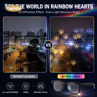 Lunettes de soleil pour enfants en plastique YACHEN à effet de lumière arc-en-ciel par diffraction 3D pour festivals en plein air, fêtes de Noël, cadeaux - Vente en gros