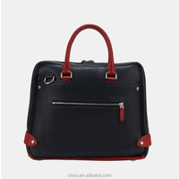 CHOU Shanghai – Porte-documents de luxe en cuir véritable fait main, écologique, avec ouverture large et fente pour chariot à bagages, pour homme