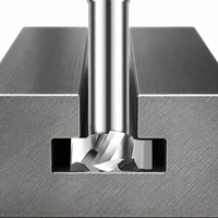 Fraise à rainurer non revêtue pour alliage d'aluminium, en carbure monobloc, pour centre d'usinage CNC, à bord tranchant, personnalisable et stable