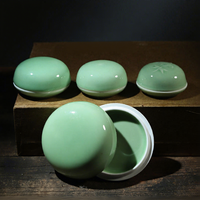 Boîte en céramique de Jingdezhen imprimée, style antique, pièces brutes de four Ge, grande et petite, portables