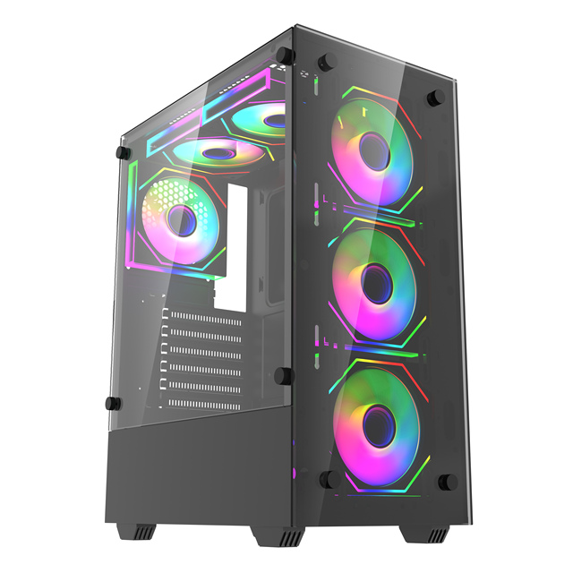 Game Anime Custom Diy Acrylic Panel with Lcd Fan Temperature Glass Cpu case Pc Rgb Gaming Casing Pc case