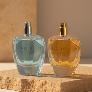 Botella de Perfume Verde Personalizada para Mujer, 80 ml, Botella de Vidrio Transparente Vacía con Tapa de Resina de Color, Grabado, Ecológica - Product Image 3