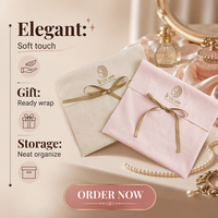 Pochette d'emballage personnalisée en toile pour bijoux avec logo, sac enveloppe de luxe en coton pour bagues, pendentifs, colliers, boucles d'oreilles, cadeaux
