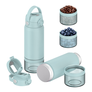 Bouteille d'eau isotherme ShTech en acier inoxydable à double paroi 500ML + 150ML, anti-fuite, portable pour voyage, bureau, cadeau - Product Image 1