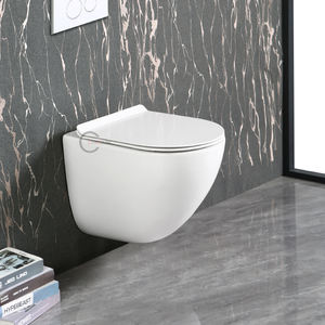 Chambre de luxe avec toilette Tornado blanche simple, design minimaliste pour hôtel à thème zen, toilette suspendue au mur - Product Image 1