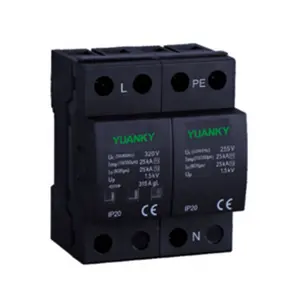 YUANKY 2-P DC 1000/1200/1500V 블랙 SPD 타입 1 + 2 dc 전원 스트립 서지 보호기 LY-USB