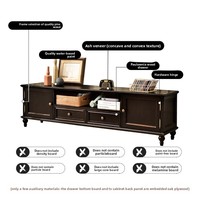Meuble TV et table basse en bois massif de style américain, combinaison multifonctionnelle, design rétro antique, meubles pour la maison