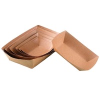 Barquettes jetables en papier kraft personnalisables avec logo pour sushis, plateaux alimentaires pour apéritifs froids, contenants de traiteur épaissis sans pliage, durables
