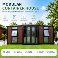 Maison conteneur en acier extensible à double aile, moderne et portable, de 20 ou 40 pieds, avec salle de bain et cuisine