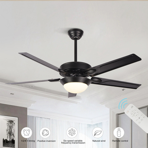 Ventilador de techo de lujo de 40 vatios con motor silencioso, de madera maciza, de cuatro aspas, con control remoto, moderno. - Product Image 2