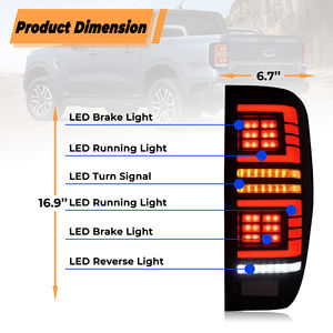ODPS Auto Assembly <span class=keywords><strong>LED</strong></span> Feux Arrière pour Ford Ranger T6 T7 <span class=keywords><strong>T8</strong></span> Raptor Plug Play Nouvelle Condition 2012-2019 Rouge MK1 MK2 MK3 Maverick - Product Image 3