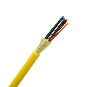 GLGW Indoor Multimode Fiber Optic Cable GJPFJH 4 6 12 24 Core G652 Yellow PVC LSZH Jacket Aramid Yarn <b>Soft</b> <b>Wire</b> - Product Image 1