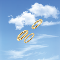 Goldix Damen Titan Edelstahl Einfache Croissant Blank Gold Ring Glossy Thin Classic für Party oder Jubiläums geschenk