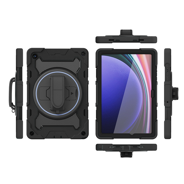 Rotating kickstand heavy duty rugged silicone case with shoulder strap for Samsung Galaxy Tab A11 Plus SM-X230 X235 X236B