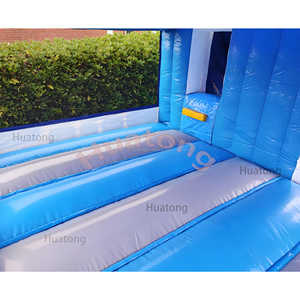Huatong thư bị trả lại nhà Inflatable tuyết trắng phim hoạt hình Inflatable Trampoline màu xanh nhảy lâu đài với Slide Combo hupfburg cho trẻ em - Product Image 4