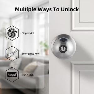 स्मार्ट बायोमेट्रिक फिंगरप्रिंट डोर नॉब कीलेस एंट्री लकड़ी का दरवाजा लॉक ट्यूया स्मार्ट होम लकड़ी के दरवाजे के लिए - Product Image 4