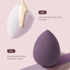 ฟองน้ำแต่งหน้าแบบไม่ใช้ลาเท็กซ์ รูปทรงกล่องหัวใจ ชุดพัฟแป้งเนื้อนุ่ม ฟองน้ำแต่งหน้ารูปหยดน้ำ ฟองน้ำไข่สำหรับรองพื้นและครีม - Product Image 3