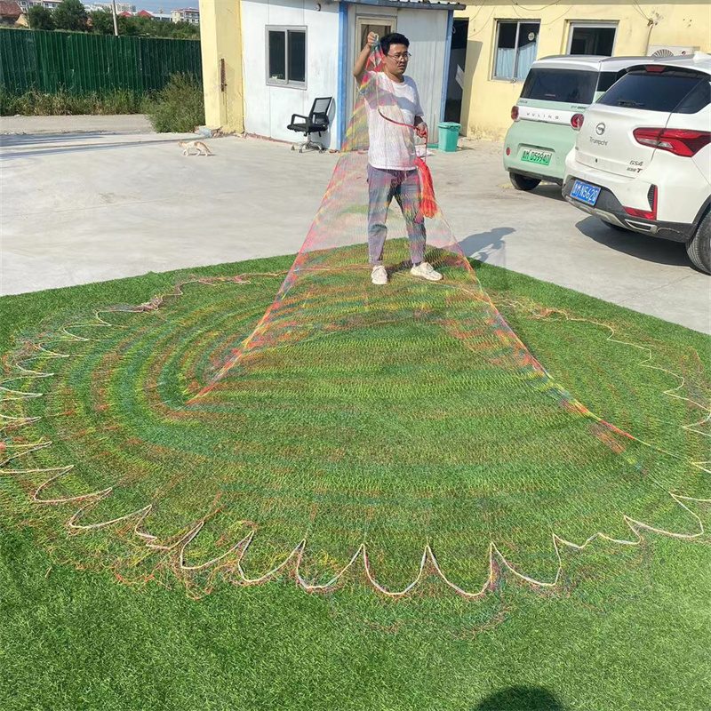 colorful fishing net casting Colorful Multifilament & Monofilament Fishing Cast Net with Double and  Single Knot Made of PE and PA Material