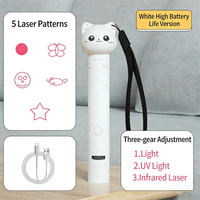 Jouet laser pour chat 3-en-1 rechargeable, jouets interactifs pour chats avec 5 motifs de projection pour chats d'intérieur