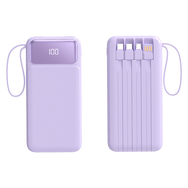 Oem 30000mah Power Bank Portable 22.5w Fast Charging Power Staion with Digital Display Built-In 4 Cables 3A