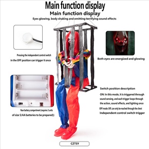 Fantasma Colgante Eléctrico con Sensor de Movimiento, Decoración Gigante de 1.55m para Halloween, Accesorio Colgante de Payaso Aterrador - Product Image 6