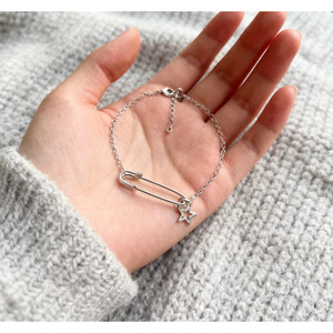 Set di braccialetti stile pin con ciondolo a stella in argento, gioielli da donna, regalo per l'abbigliamento casual alla moda - Product Image 3