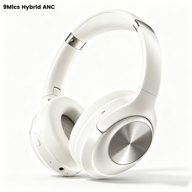 J25 Wireless Over Ear Headphones Active Noise Cancelling 40dB+ 9 Mics ENC  6.0 Headset for Gaming & Music