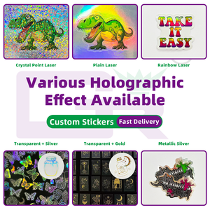 販促ギフト印刷用 カスタムダイカット 防水 PVCビニールロゴ グリッターメタルステッカー - Product Image 6