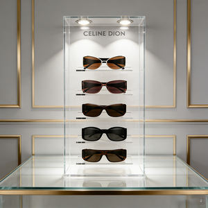 Exhibidor de Acrílico Blanco para Gafas, Soporte de Escritorio para Óptica, Estilo de Marca de Lujo con Impresión de Logotipo Personalizado - Product Image 4