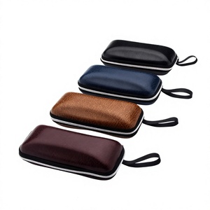 Estuche de cuero para gafas con cremallera, caja para gafas, funda para gafas de sol, estilo coreano para gafas con montura - Product Image 1
