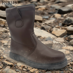 Calzado de Seguridad HY, de Cuero Vacuno Marrón, para Ambientes Húmedos, con Suela de Goma Resistente Goodyear, Unisex para Adultos, Botas de Trabajo HSB343 - Product Image 2