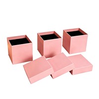 Kotak Hadiah Lilin Aroma Kosmetik Pink dengan Tutup dan Alas Anti Gores, Kotak Kemasan Hadiah, Kotak Penyimpanan Perhiasan