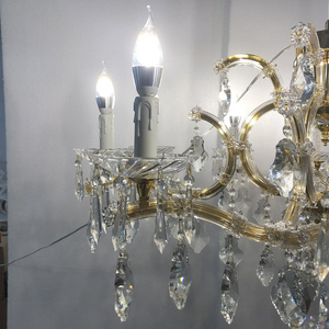 Klassieke Gouden Flat Maria Theresa Kristallen Kroonluchter Luxe Voor Lage Plafond Semi-<span class=keywords><strong>Flush</strong></span> <span class=keywords><strong>Mount</strong></span> Hanglamp - Product Image 4