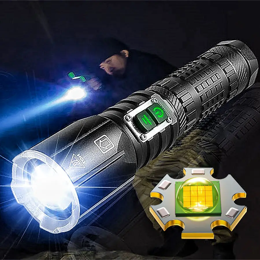 10000LUMEN XHP199 Most Powerful XHP 160 LED Flashlight 18650 5Mode Torch USB Rechargeable High Power LED Flash light Lantern