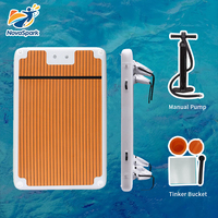 Plateforme flottante gonflable portable en PVC 3x2x0.2M, épaisseur 20cm, motif bois de teck, pont d'extension pour yacht, tapis aquatique Drop Stitch