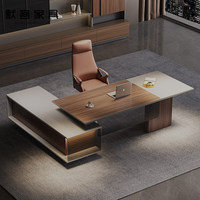 Bureau de direction haut de gamme, design moderne et luxueux en bois, modulaire, avec chaise assortie pour les directeurs du conseil d'administration