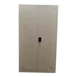 Metal Staff Wardrobe Hanging Clothes Storage locker Cabinet 2 Door Locker Metal Steel With Mirror Metal Locker