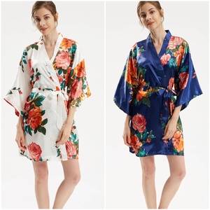 <span class=keywords><strong>Vestaglia</strong></span> in Raso di Seta alla Moda, Camicia da Notte Femminile, Accappatoio <span class=keywords><strong>Sexy</strong></span>, Kimono da Sposa, Abbigliamento da Notte per Donne - Product Image 1
