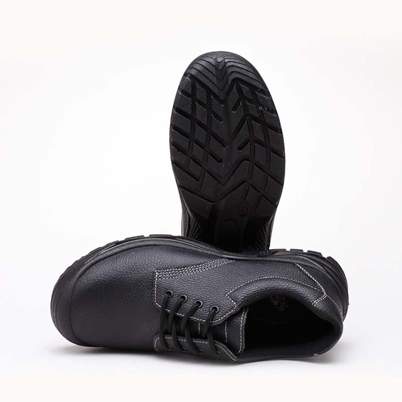 zapatos de trabajo best price black steel toe genuine leather shoelaces safety shoes