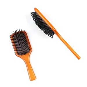 Escova de cabelo em cor de madeira original para massagem, pente de almofada de ar, fornecedor profissional aceito com logotipo personalizado