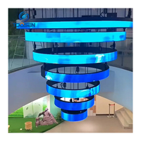 Pantalla LED Curva para Interiores de Alta Calidad P1.25 P1.53 P1.86 P2, 3840Hz HD, Video Wall LED Flexible para Interiores para Centros Comerciales