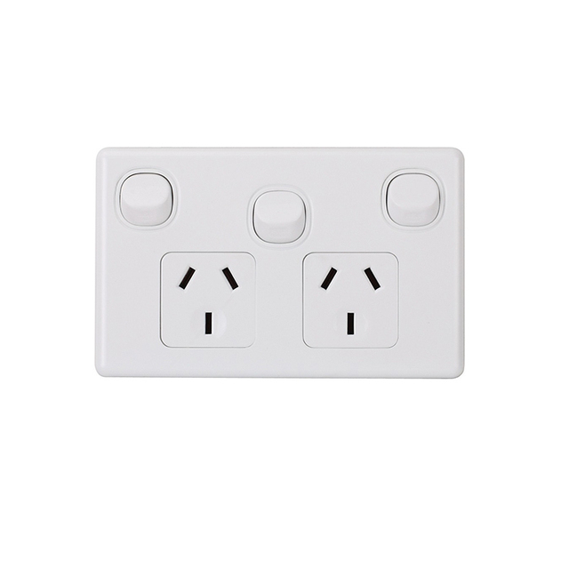 SAA Electrical Double Switch Sockets With Extra Switch