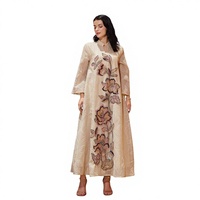 Robe Abaya NC78, nouveau style, en laine élégante, broderie en maille, robe ethnique musulmane, application artisanale lourde