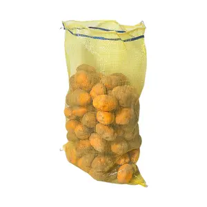 Wholesale PP/PE circular 10kg 25kg 50kg potato onion pepper packaging bags vegetable fruit mesh net bags with tie string