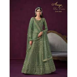 Lehenga Choli Estilo Indio para Mujer, Diseño Indio para Bodas, Lehenga Choli Completo de Red con Dupatta, Blusa con Bordado, Venta al por Mayor - Product Image 4