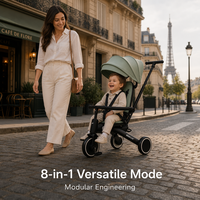 Tricycle pliable BEBELUX à 3 roues en alliage d'aluminium et plastique pour enfants de 1 à 6 ans avec 1 an de garantie