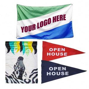Drapeau personnalisé de haute qualité en polyester 100D, bannière personnalisée de toutes tailles et couleurs avec logo, drapeaux personnalisés - Product Image 1