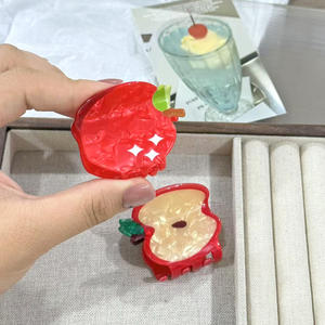 Nuova simulazione <span class=keywords><strong>Clip</strong></span> per capelli a forma di mela con <span class=keywords><strong>Clip</strong></span> per capelli ragazza carina e dolce - Product Image 2