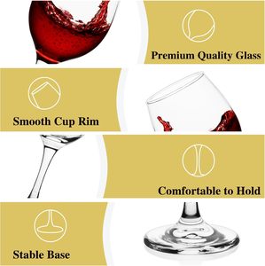 Verres à vin à long pied classiques, luxueux, durables, en cristal transparent, capacité 190 ml, lot de 6, verrerie de mariage - Product Image 2