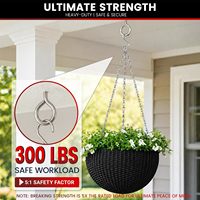 Crochets à vis robustes en acier inoxydable 304 avec 5 crochets en S pour suspension de lumières de chaîne extérieures, plantes et hamacs